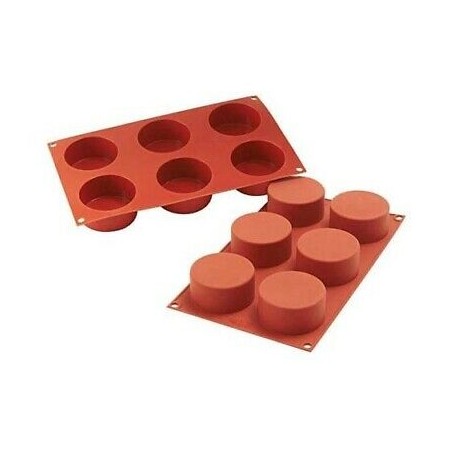 STAMPO IN SILICONE 6 CILINDRI TERRACOTTA