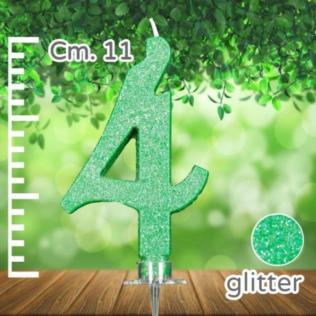 CANDELA N° 4 VERDE GLITTERATO