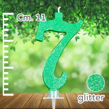 CANDELA N° 7 VERDE GLITTERATO