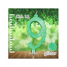 CANDELA N° 9 VERDE GLITTERATO