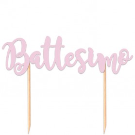 CAKE TOPPER BATTESIMO ROSA