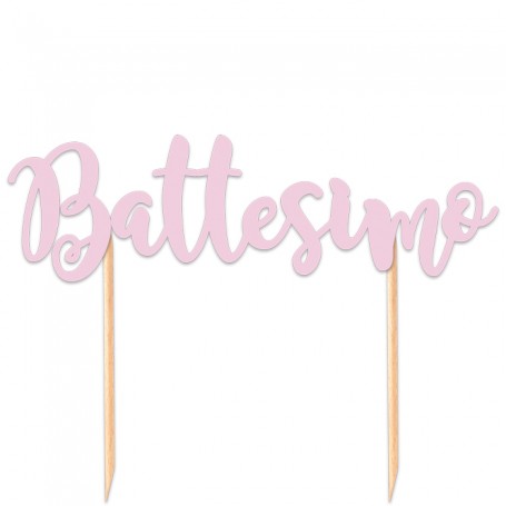 CAKE TOPPER BATTESIMO ROSA