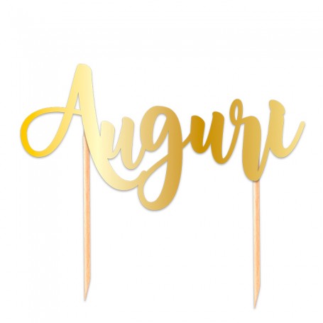 CAKE TOPPER AUGURI ORO METAL