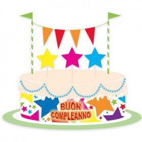 SET DECORAZIONI TORTA BUON COMPLEANNO