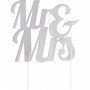 CAKE TOPPER MR & MRS ARGENTO GLITTER