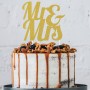 CAKE TOPPER MR & MRS ORO GLITTER