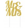 CAKE TOPPER MR & MRS ORO GLITTER