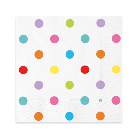 20 TOVAGLIOLI 33 X 33 CM POIS MULTICOLOR