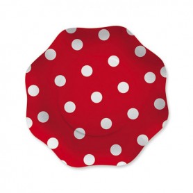 PIATTI POIS ROSSO 18 CM