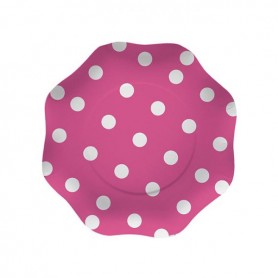 PIATTI POIS FUCSIA 18 CM