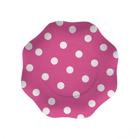 PIATTI POIS FUCSIA 18 CM