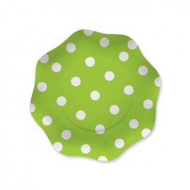 PIATTI POIS VERDE MELA 18 CM