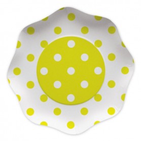 PIATTI POIS GIALLO 23 CM