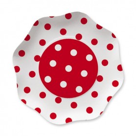 PIATTI POIS ROSSO 23 CM