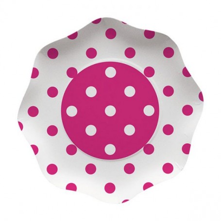 PIATTI POIS FUCSIA 23 CM