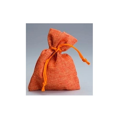 SACCHETTI STOFFA JUTA ARANCIO 9X13 CM