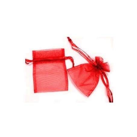 SACCHETTI ORGANZA ROSSO 9X7 CM PZ 10