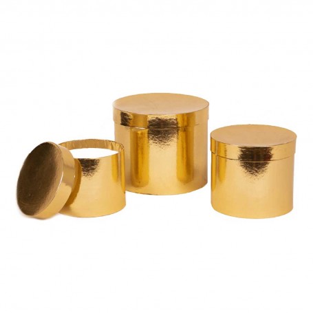 SET 3 SCATOLE CILINDRO ORO