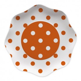 PIATTI POIS ARANCIO 23 CM