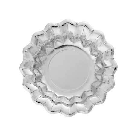 8 PIATTI FONDI 24CM ARGENTO METAL