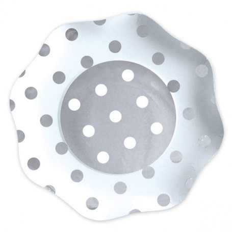 PIATTI POIS ARGENTO 23 CM