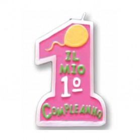 CANDELA IL MIO 1° COMPLEANNO ROSA