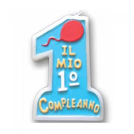 CANDELA IL MIO 1° COMPLEANNO AZZURRO