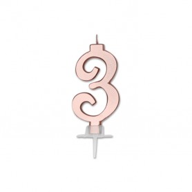 CANDELINA ITALIC ROSE GOLD METAL N. 3