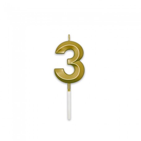 CANDELINA PRESTIGE ORO METAL NUMERO 3