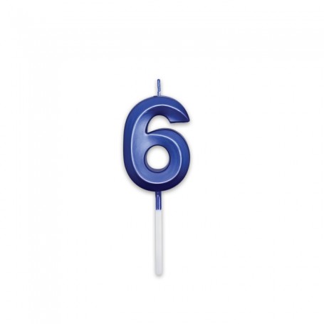 CANDELINA PRESTIGE BLU METAL NUMERO 6