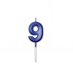 CANDELINA PRESTIGE BLU METAL NUMERO 9