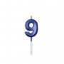 CANDELINA PRESTIGE BLU METAL NUMERO 9