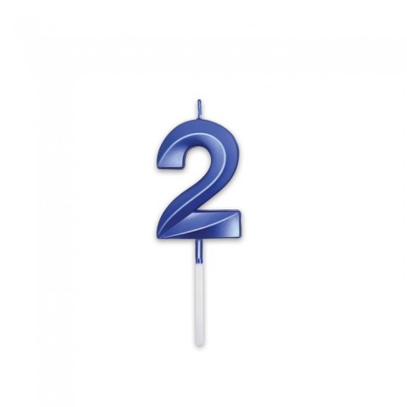 CANDELINA PRESTIGE BLU METAL NUMERO 2