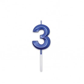 CANDELINA PRESTIGE BLU METAL NUMERO 3