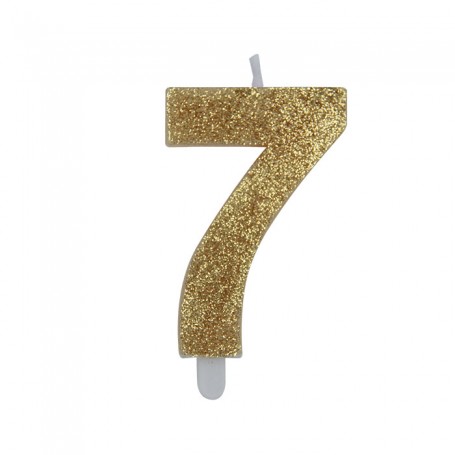 CANDELINA SWEETY ORO GLITTER NUMERO 7