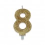 CANDELINA SWEETY ORO GLITTER NUMERO 8