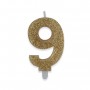 CANDELINA SWEETY ORO GLITTER NUMERO 9