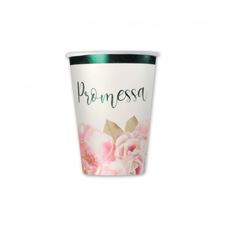 8 BICCHIERI 200 CC PROMESSA FLORAL