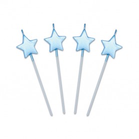 4 CANDELINE PICKS 13 CM STELLE CELESTE