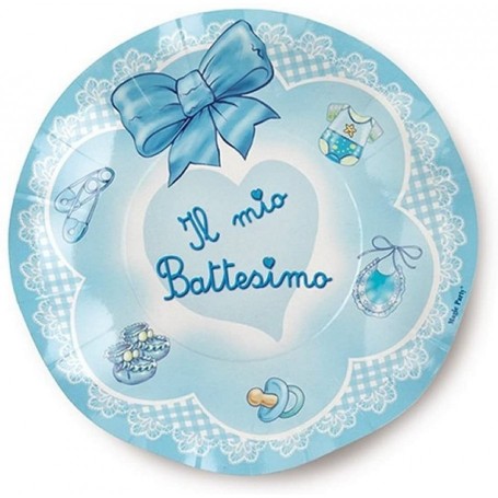 PIATTI BATTESIMO CELESTE 21 CM