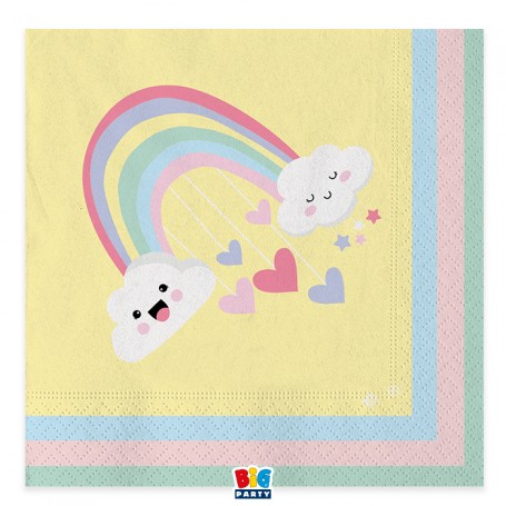 20 TOVAGLIOLI 33 X 33 CM RAINBOW CLOUD