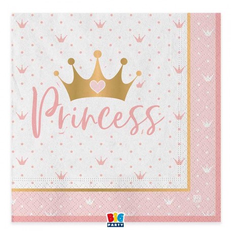 20 TOVAGLIOLI 33 X 33 CM PRINCESS CROWN