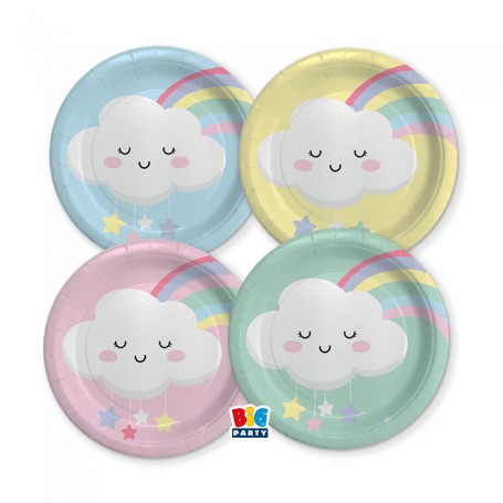 8 PIATTI MIX ø 18 CM RAINBOW CLOUD