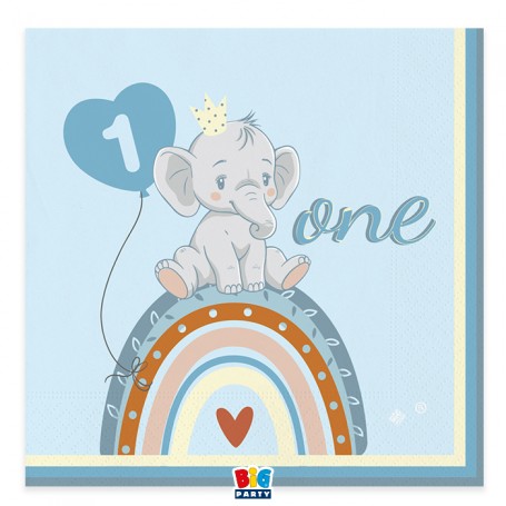 20 TOVAGLIOLI 33 X 33 CM ONE BIRTHDAY