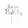 CAKE TOPPER H.BIRTHDAY ARGENTO