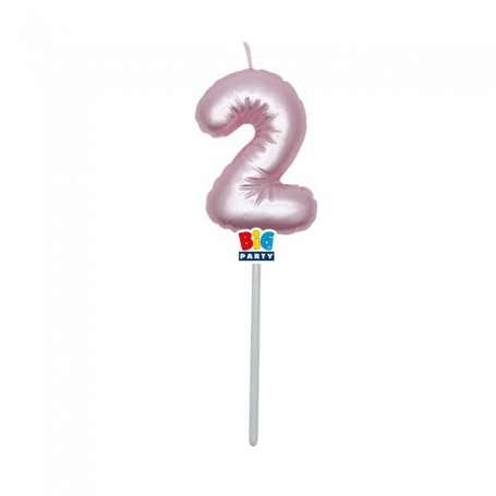 CANDELINA BALLOON ROSA PERLA 13 CM N. 2