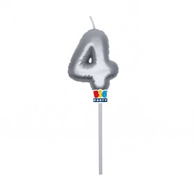 CANDELINA BALLOON ARGENTO METAL NUMERO 4