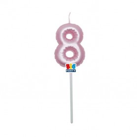 CANDELINA BALLOON ROSA PERLA 13 CM NUM.8