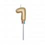 CANDELINA BALLOON ORO METAL 13 CM NUM.7