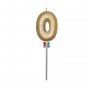 CANDELINA BALLOON ORO METAL 13 CM NUM.0